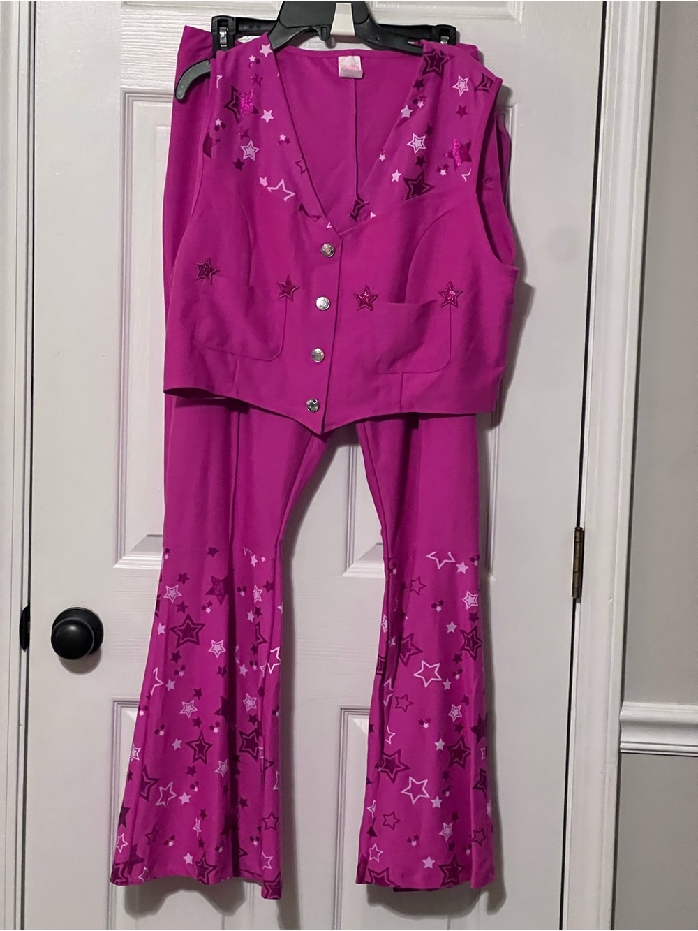 Barbie Spirit Halloween Pink Star Vest Flare Pants Costume Set XL Y2K